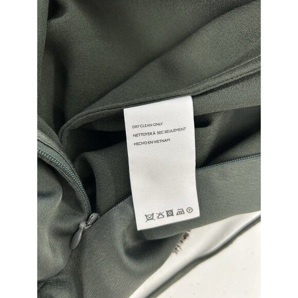 BHLDN Antropologie Women Remy Cowl-Neck Faux-Wrap Satin Gown Green Dress Maxi 4 - Picture 4 of 14